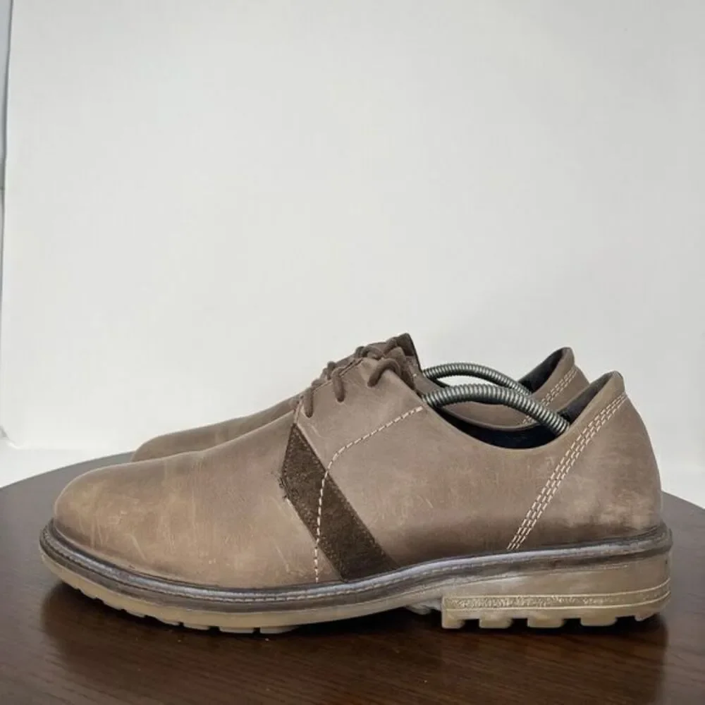 Naot Lindi Shoes Men 46 / 13-13.5 Brown Leather Derby Oxford Plain Toe Lug Dress